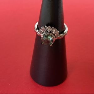 SOLD: Bomb Party RBP3366 “Sweetly Simple” Lab Created Topaz on Rhodium Size 8 Ri